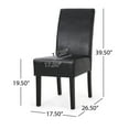thumbnail image 3 of GDF Studio Thurber Contemporary Upholstered Dining Chairs, Set of 4, Midnight Black Faux Leather and Espresso, 3 of 9