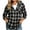 Gray A, variant on Horkkom Flannel Shirt Women Button Down Long Sleeve Plaid Print Hoodies Shirts Fall Casual Loose Tops S
