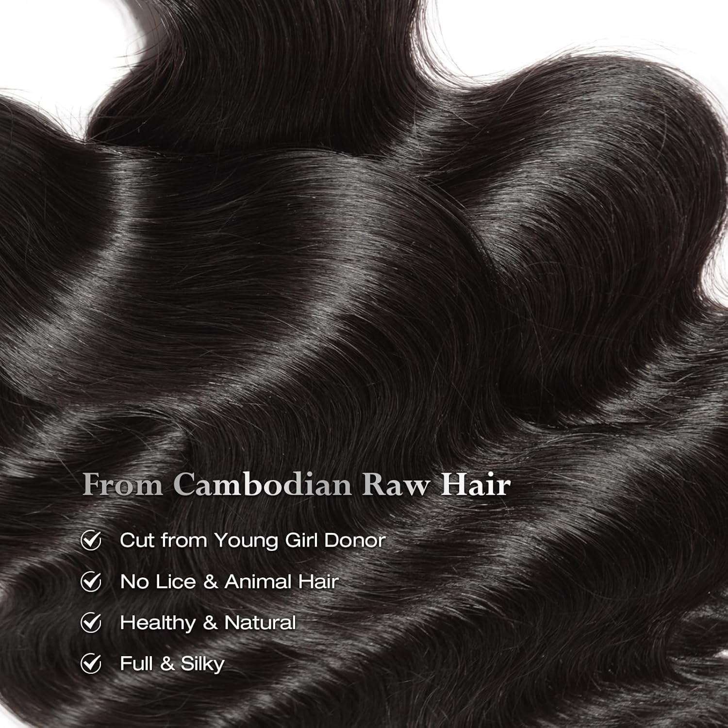ASHINE 16 18 20 inch Raw Human Hair Bundles Body Wave Unprocessed for Women Natural Black 3 pcs Bundles
