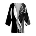 thumbnail image 4 of Lolmot Kimonos for Women Fashion Casual 3/4 Sleeve Print Chiffon Cardigan Resort Wear Lightweight Casual Loose Open Front Cardigan, 4 of 5