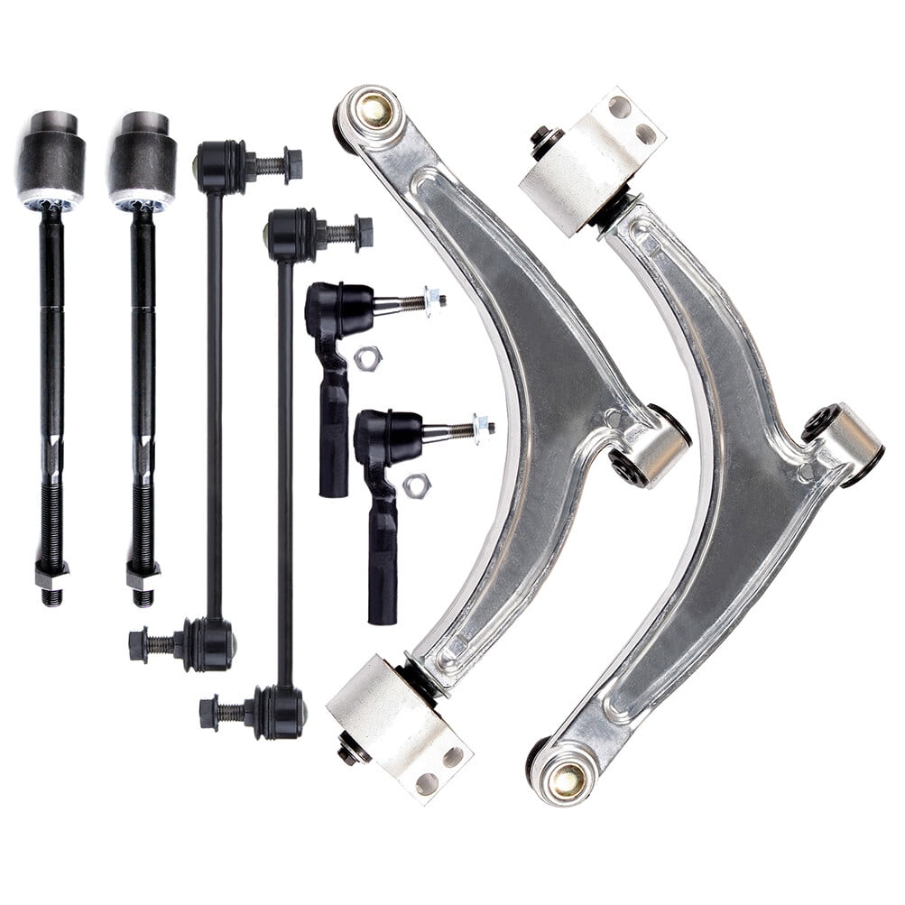 ECCPP - 8PCS Front Lower Control Arm w/Ball Joint + Front Sway Bar Link Kits 11.8 Inch + Inner & Outer Tie Rods Compatible For Chevy For Malibu For Pontiac G6 For Saturn Aura Suspension Kit
