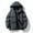 Dark Gray, variant on Women's Winter Warm Puffer Jacket Cropped Zip up Fluffy Quilted Down Jackets with Hood Thicked Lightweight Coat with Pockets Gray XL