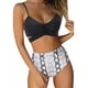 thumbnail image 1 of Sunloudy - Traje de baño de dos piezas para mujer, tops de bikini con tirantes finos de color sólido + bragas de bikini con estampado de leopardo Sunloudy S M L XL XXL, 1 of 7