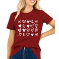 thumbnail image 2 of Valentine's Day T Shirts for Women Cute Heart Print Graphic Tees Casual Short Sleeve Top, 2 of 6