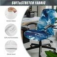 thumbnail image 3 of HELLHERO Marble Print Office Chair Cover Set, Universal Stretchy Computer Chair Armrest Slipcover, High Back Office Chairs Cover, Machine Washable, Blue, 3 of 6