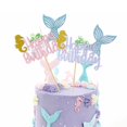 thumbnail image 4 of Adornos para pastel de cumpleaños de sirena, adornos para fiesta de cumpleaños, recuerdos para niños, suministros de temática de fiesta, 1 ud., 4 of 4