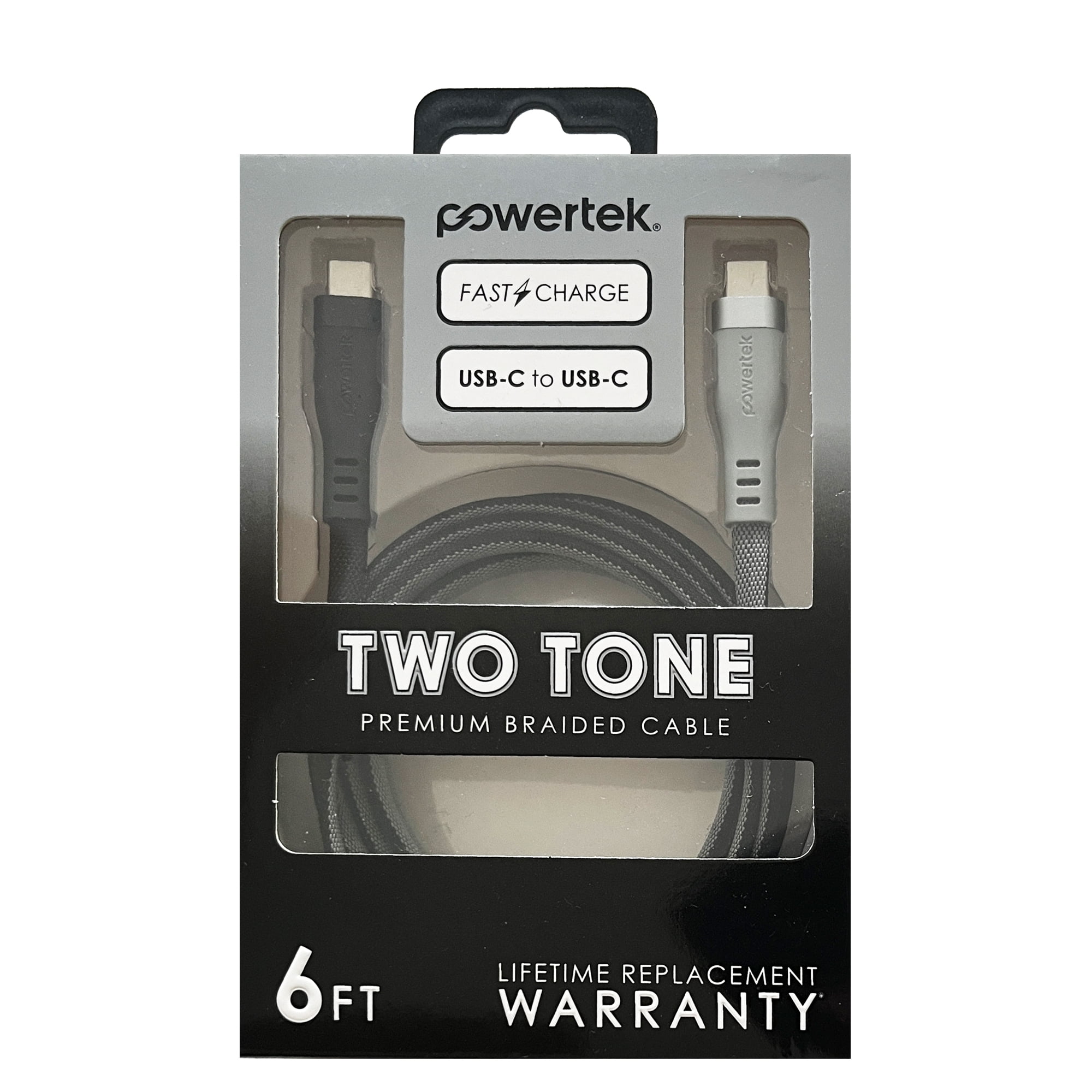 Liquipel Powertek Two Tone USB-C to USB-C - Black