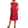 thumbnail image 2 of Vestido midi Zhyaj con cuello redondo y manga corta holgado, túnica de algodón, 2 of 7