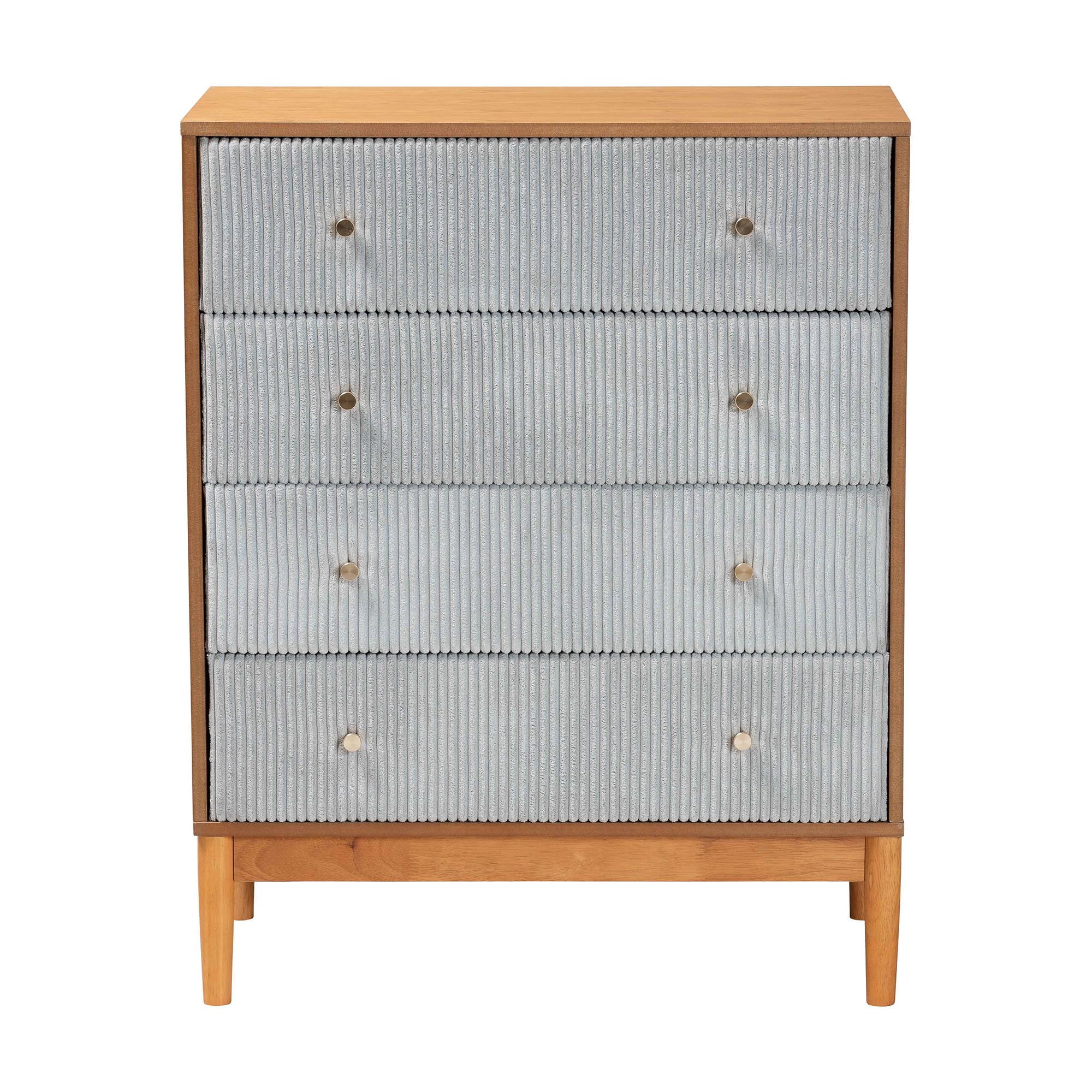 Baxton Studio Taylin Mid-Century Chest, 4-Drawer, Grey