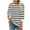 Gray, variant on Heat Style Womens 3/4 Length Sleeve Tops Dressy Casual Shirts Stripe Print Color Fasion Crew Neck Trendy Round Neck Pullover Summer Blouses for Women High Mood