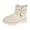 Beige-01, variant on Girls Fashion Short Boots Cute Bowknot Princess Riding Boots Side Zipper Chelsea Booties
