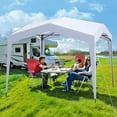 thumbnail image 3 of GVN Backyard Garden Canopy, Camping Canopy Screen Tent,Pop up Canopy Tent wiht 4 Sidewalls Mesh Netting Wheeled Bag-White, 3 of 11