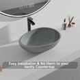 thumbnail image 5 of CASAINC 21" Concrete Egg Shaped Bathroom Vessel Sink with Drain, Mottled Bluish Gray, 5 of 8