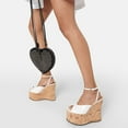 thumbnail image 5 of YDN Women's Peep Toe Wedge High Heels Buckled Ankle Strap Sandals Platform Cork Heel Shoes Themed Party Evening Size 7 White, 5 of 5