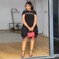 thumbnail image 3 of AURA Plus Size Strapless Bodycon A Line Dress Sexy Ruffle Summer Party Dress Women, 3 of 6