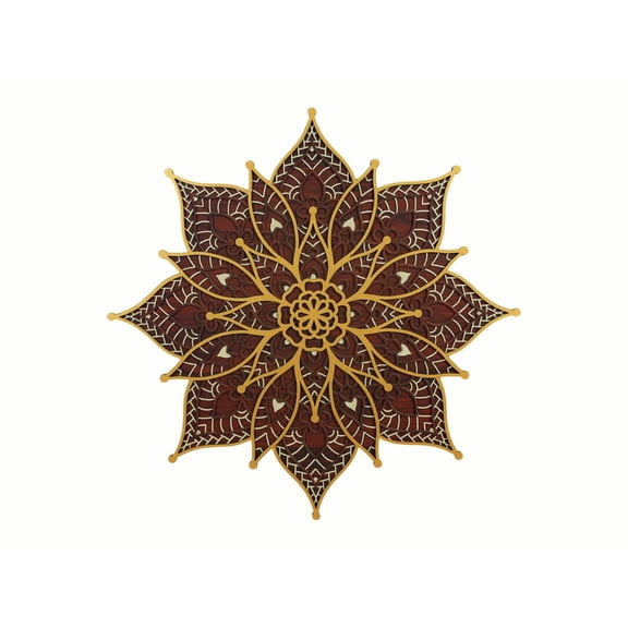 Swingarts Wooden Mandala – 18 x 18 inch (45 x 45 cm) | Natural Wood | Handmade Wall Art