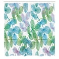 thumbnail image 3 of Ambesonne Floral Shower Curtain, Flowers Leaves Ivy Ombre, 69"Wx84"L, Fern Green Pale Blue, 3 of 5