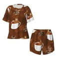 thumbnail image 4 of Lsque Sloths Need More Coffee Women's Short-Sleeved Pajama Set - 2 Piece Soft and Lightweight Sleepwear Set-3X-Large, 4 of 9