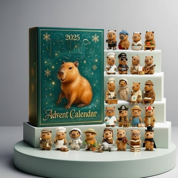 Capybara,Capybara Advent Calendar 2025,Capybara Advent Calendar24 Days Christmas Advent Countdown Calendar With 24 Pcs Capybara Ornaments, Chill Daily Surprises, 2D Acrylic Capybaras Ornaments