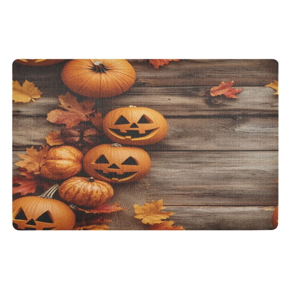 32x20 Inch Doormat Indoor Entrance Mat Entrance Welcome Mat Outdoor Mats for Front Door Halloween Cute Pumpkin