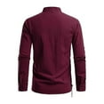 thumbnail image 5 of Afdoent Golf Polo Shirts For Men 2025 Male Long Sleeve Beach Shirt With Stand Collar Lightweight Linen Blend Leisure Shirt For Summer Outdoor Boho Style Classic Sport Shirts, 5 of 6