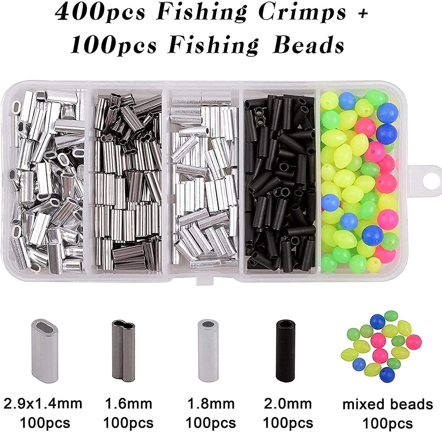Fishing Crimping Pliers Heavy Duty + 500pcs Crimp Sleeves Set Hand Crimper Plier Set Wire Rope Crimpers