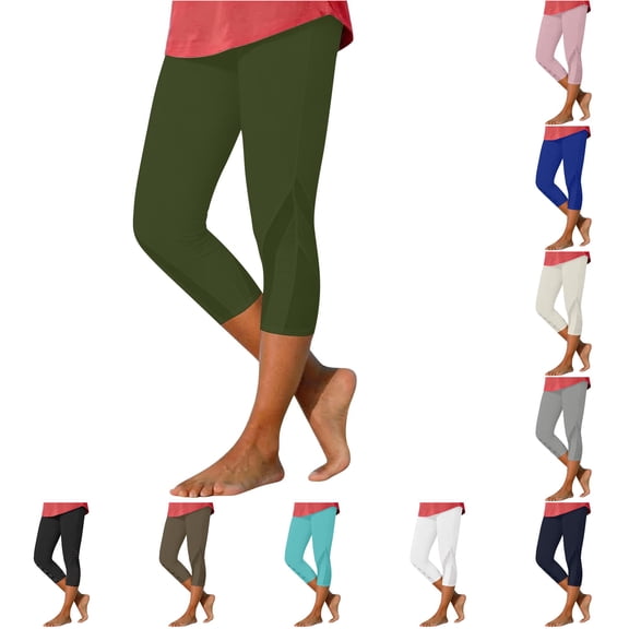 SONXAHE Women's Mesh Panel Capri Leggings Stretch Fit Active Fitness Bottoms