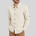 thumbnail image 2 of Ccpelsie Button Up Long Sleeve Shirts for Men Big and Tall Lightweight Mens Dress Solid Color Shirts(A01-Khaki,L), 2 of 9