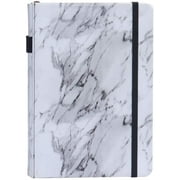 MultiBey Luxury Notebook Journal, A5 Marble Leather Dot Grid Thick Paper, Elastic Closure, Stationery Business Office