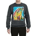 thumbnail image 2 of Wild Bobby Dean Russo Neon Colorfu Dolphin Animal Lover Unisex Crewneck Graphic Sweatshirt, Charcoal, Medium, 2 of 5