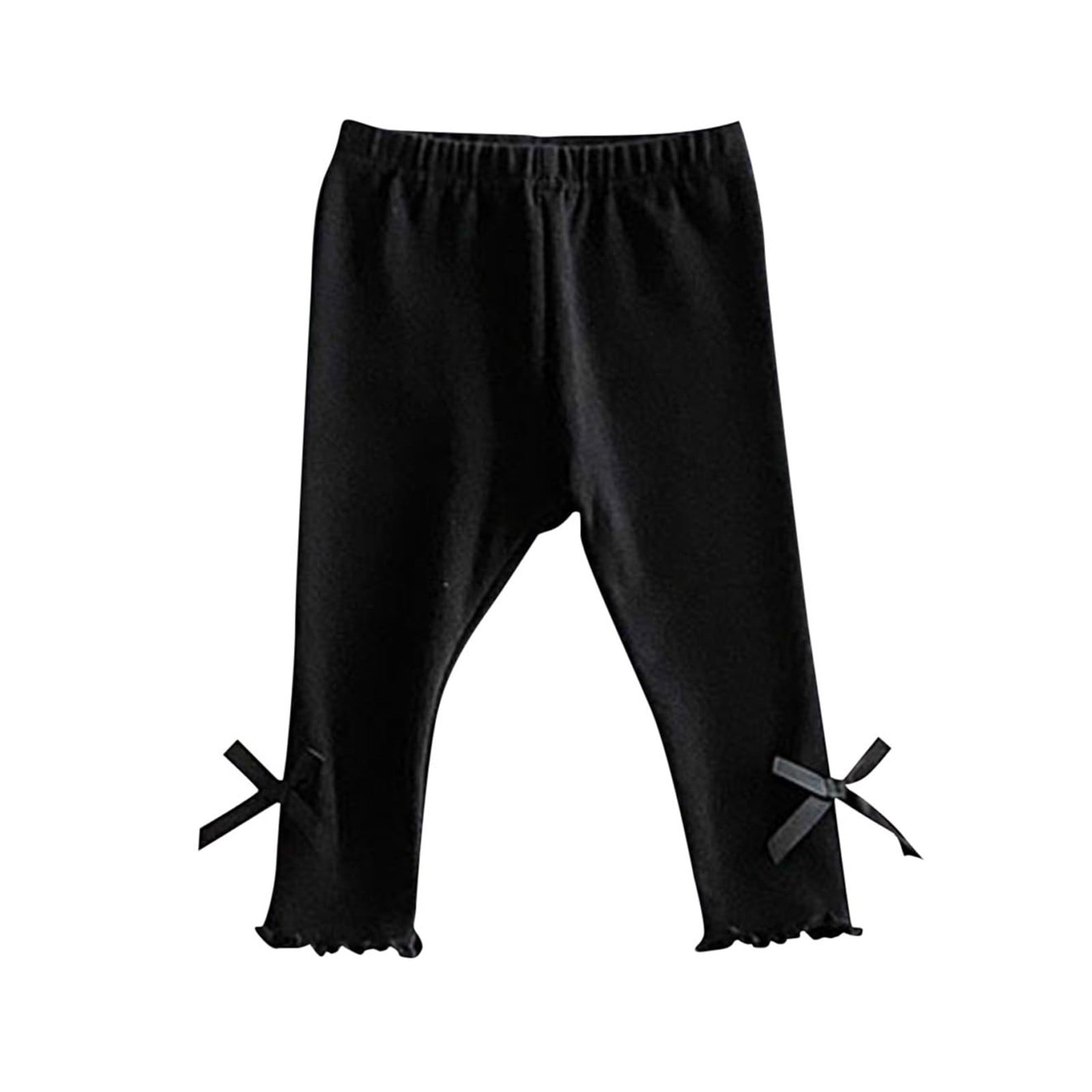 WRKEKC Kids Leggings Bow Tie Print Base Layer Versatile Outerwear Casual Stretch Lace Pants for Boys and Girls 6 Months - 4 Years Fall Wear Long Pants