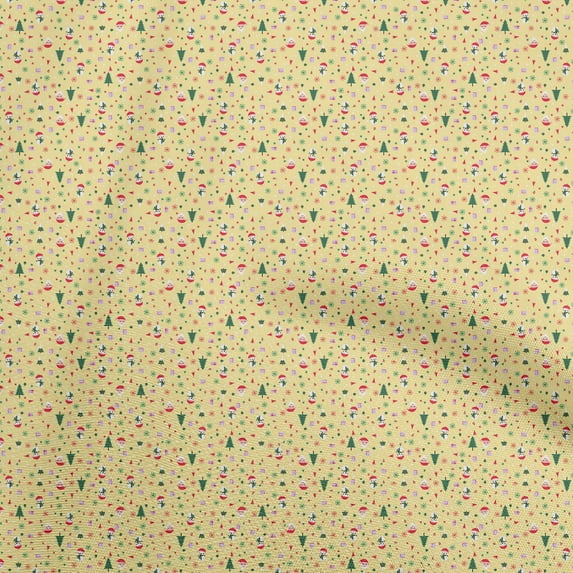 oneOone Silk Tabby Yellow Fabric Christmas Quilting Supplies Print Sewing Fabric By The Yard 42 Inch Wide