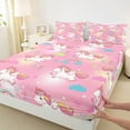 thumbnail image 3 of Manfei Magic Animal Unicorn Full Size Sheets,Cute Rainbow Bed Sheets,Multicolor Cartoon Coluds Sheet Sets For Girls Boys,Luxury Bedroom Decor,4-Piece, 3 of 7