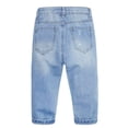 thumbnail image 2 of KIDSCOOL Baby Denim Jeans Unisex Toddler Elastic Waist Ripped Pants,Light Blue,9-12 Months, 2 of 7
