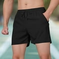 thumbnail image 2 of YLSDY Fashion Men's Sports Shorts with Compression Liner Quick Dry Board Shorts Swimsuit Swimwear for Men with Zipper Pockets Black XXXL, 2 of 7