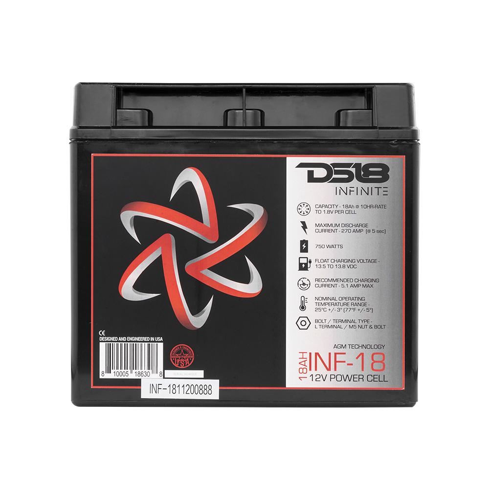 DS18 12V 18 AH 750 Watts AGM Battery 270 Amps Non Spillable Infinite
