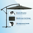 thumbnail image 6 of Wildbreak 10 ft Offset Hanging Patio Umbrella, Easy Lift & Tilt Adjustment, 8 Ribs, Gray, 6 of 9