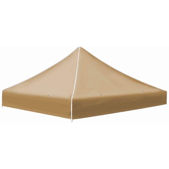 Ez Pop Up Instant Canopy 9.8'X9.8' Replacement Top Gazebo Ez Canopy Cover Patio Pavilion Sunshade Polyester-Tan
