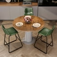 thumbnail image 3 of GIKPAL Bar Stools 26" Faux Leather Counter Height Barstools with Back Set of 3, Modern Counter Stools with Metal Legs and Footrest, Armless Chairs with Back for Kitchen Living Room Pub, Green, 3 of 8