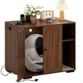 thumbnail image 2 of Large Cat Litter Box Cabinet with Built-in Power Outlet Dog-Proof Shelf Fits Most Self-Cleaning Litter Boxes 5Ft Cord, 2 of 7