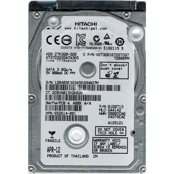 Hitachi HTS723232A7A365 P/N: 0J20713 MLC: DA4142 320GB