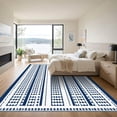 thumbnail image 3 of ODIKA 3'x5' Machine Washable Non-Slip Area Rug, Geometric Navy High Traffic Rug, Blue, 1051526, 3 of 7