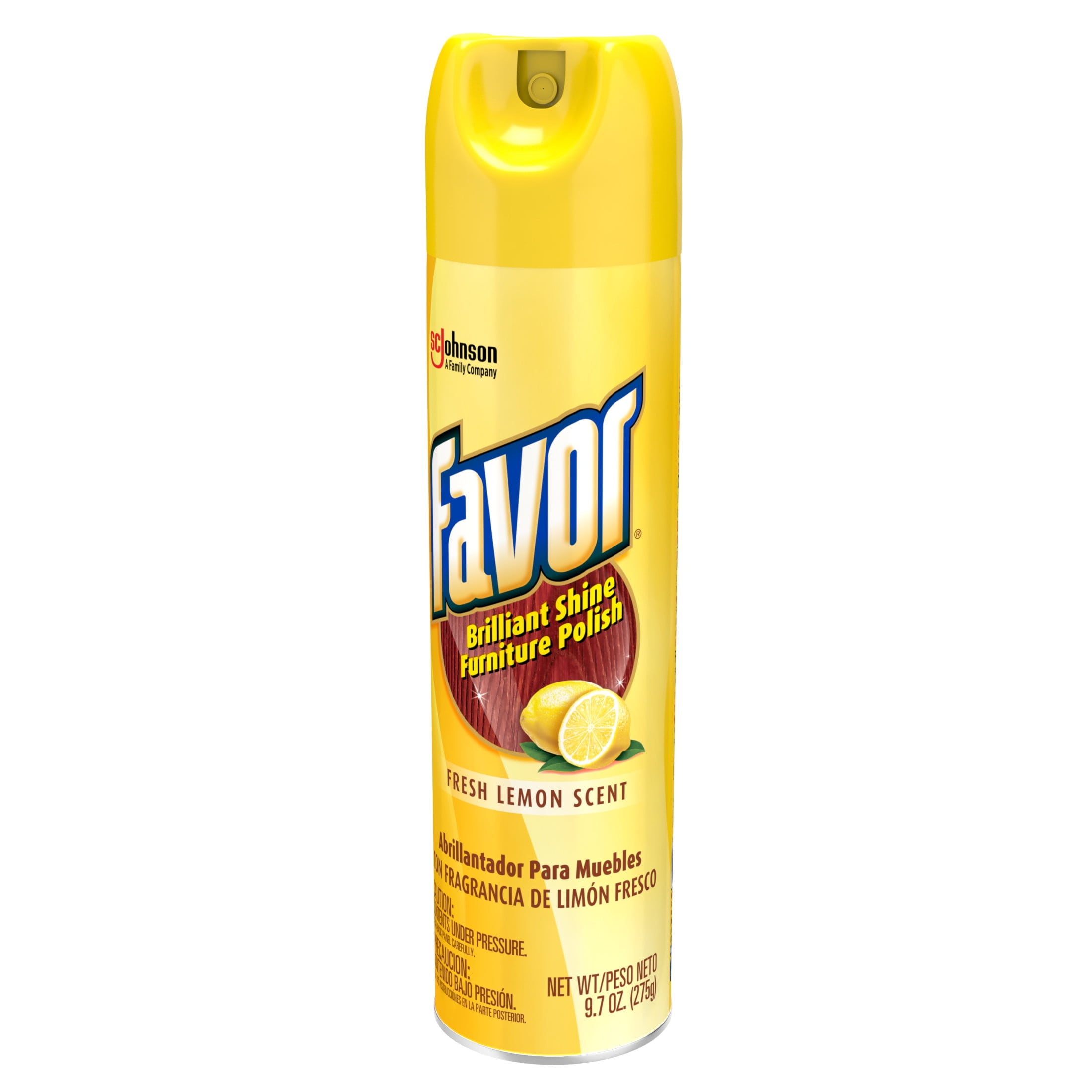 (6 pack) Favor Brilliant Shine Furniture Polish, Fresh Lemon Scent, 9.7 fl oz