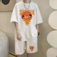 thumbnail image 3 of Nuevo conjunto de verano para hombre con diseño de gofres, camiseta de manga corta y pantalones cortos, conjunto de 2 piezas, ropa deportiva, chándal de moda, conjunto para correr, 3 of 5
