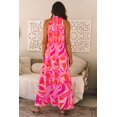 thumbnail image 2 of Women's Rose Abstract Printed High Neck Knotted Nape Sleeveless Maxi Dress | [ZhiHiMeRi] | (US 12-14)L, 2 of 12