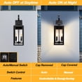 thumbnail image 3 of Farol de pared para exteriores Yolsunes, 19 pulgadas, negro, del anochecer al amanecer, 3 of 8