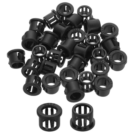 30Pcs Snap Bushing Grommets 7/16 (11mm) Round Cable Hose Protector Black