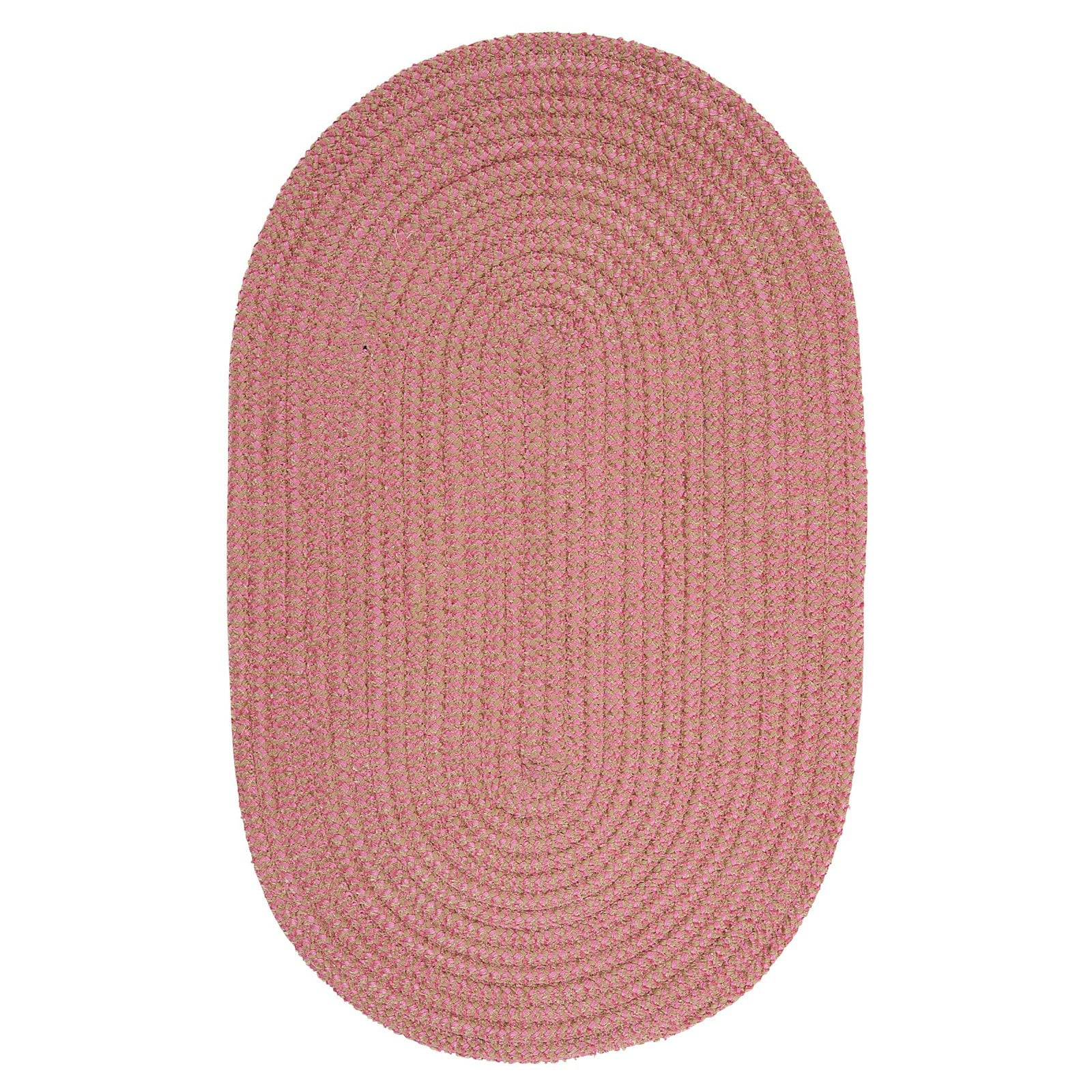 Colonial Mills Softex Check Braided Pink Area Rug 6x6