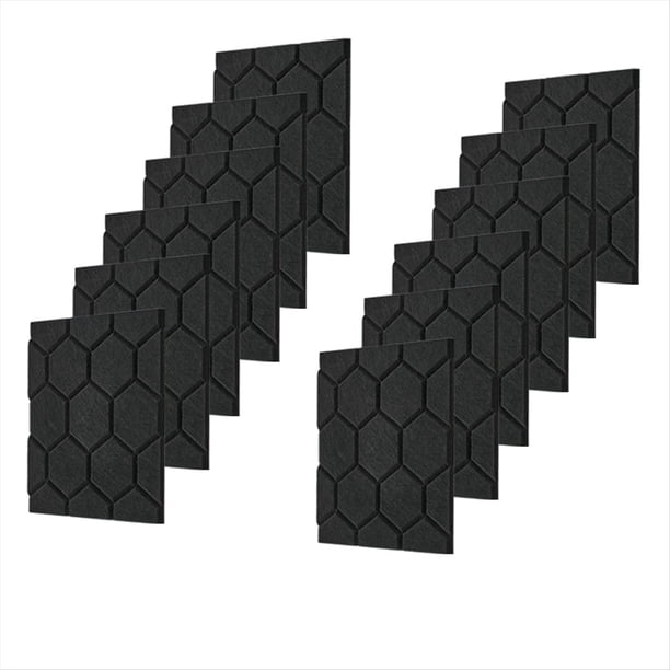 Paneles Acústicos Paneles de Pared Insonorizados Paneles Acústicos Autoadhesivos Paneles Insonorizados Paquete de 12 Negro
