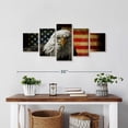 thumbnail image 2 of Elephant Stock Eagle And Flag Of America Wall Art - Horizontal Multi Panel Canvas - Living Room Wall Decor - Animal Multi Panel - Red And Brown Decor - 29" x 12", 2 of 4